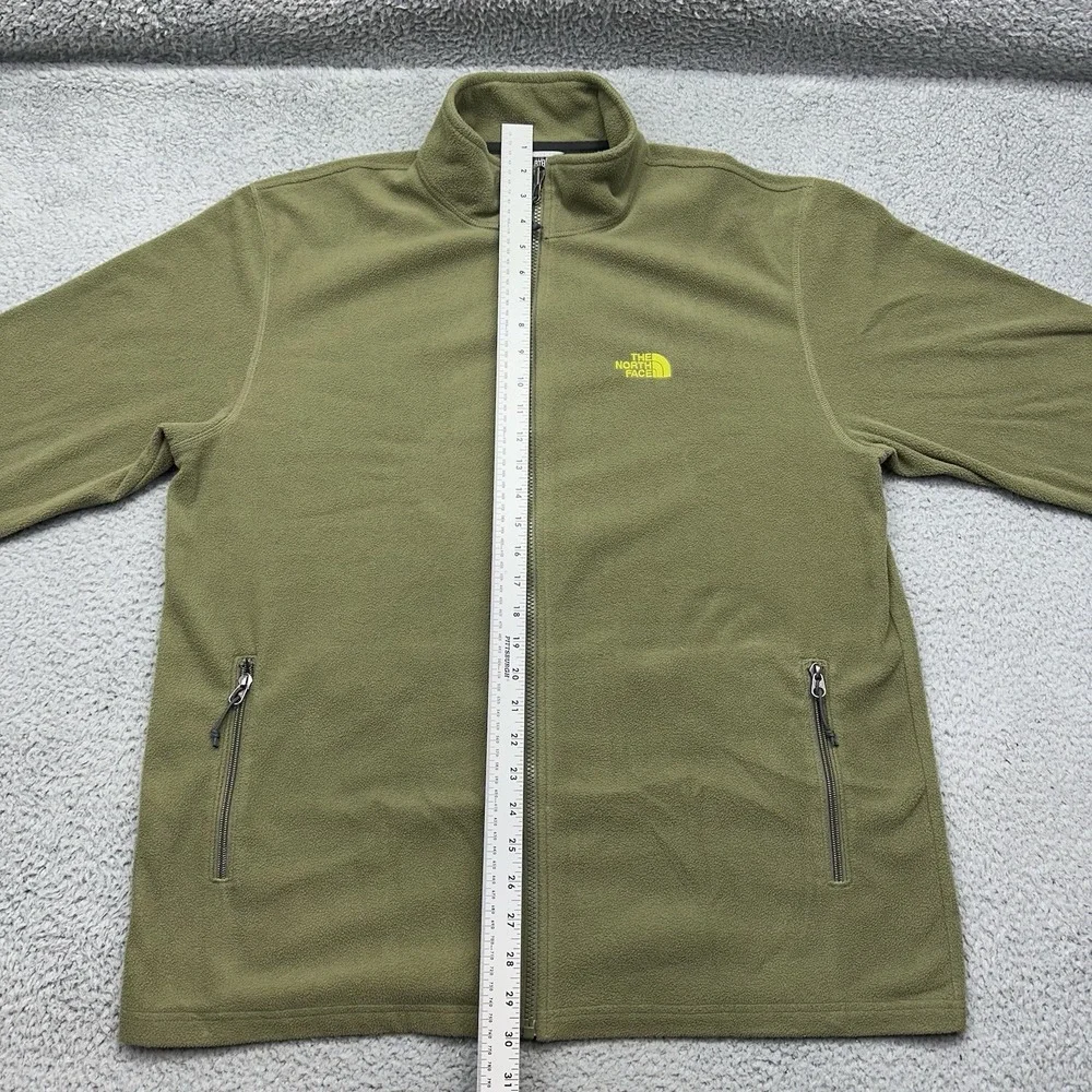 The North Face CF2Q Mens XL Sage Green Full Zip 100% Polyester Fleece Jacket F15